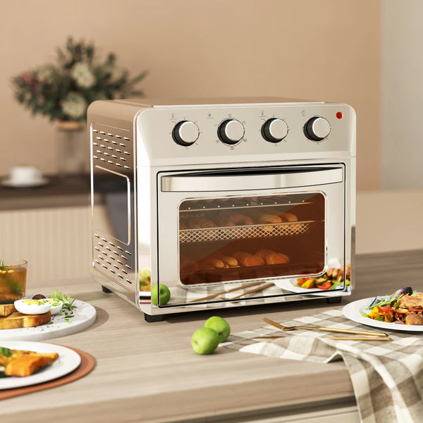 HOMCOM 24L Air Fryer Oven, Small Electric Oven, Grill, Roast, Bake, 1600W - Vogue Vista UK