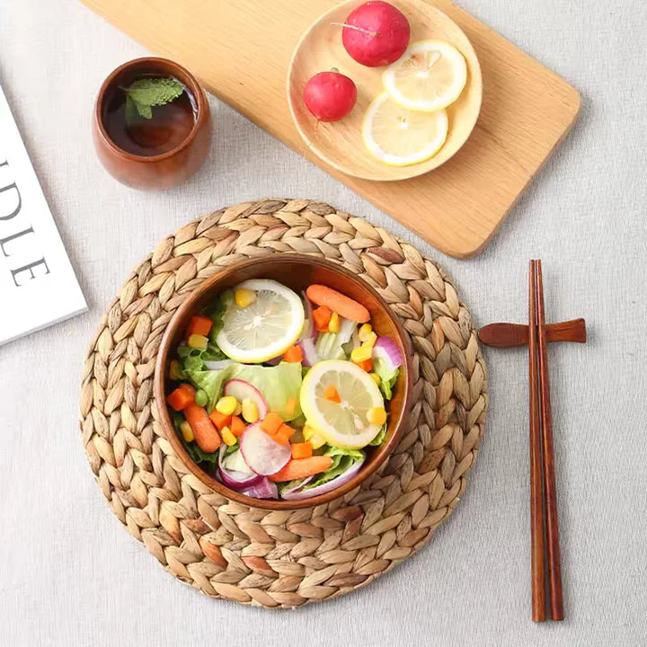 Japanese Wooden Bowls Jujube Wood Children Baby Adults Small Soup Bowls Solid Wood Salad Bowls Retro Household Tableware - Vogue Vista UK
