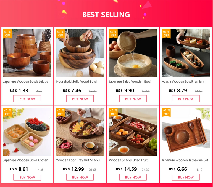Japanese Wooden Bowls Jujube Wood Children Baby Adults Small Soup Bowls Solid Wood Salad Bowls Retro Household Tableware - Vogue Vista UK