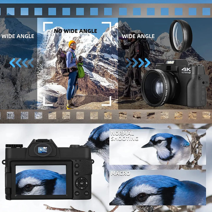 NBD 4K Digital Camera Video Camcorder 48MP Cameras for Photography,Vlogging Camera Compact Camera with Flip Screen Autofocus - Vogue Vista UK