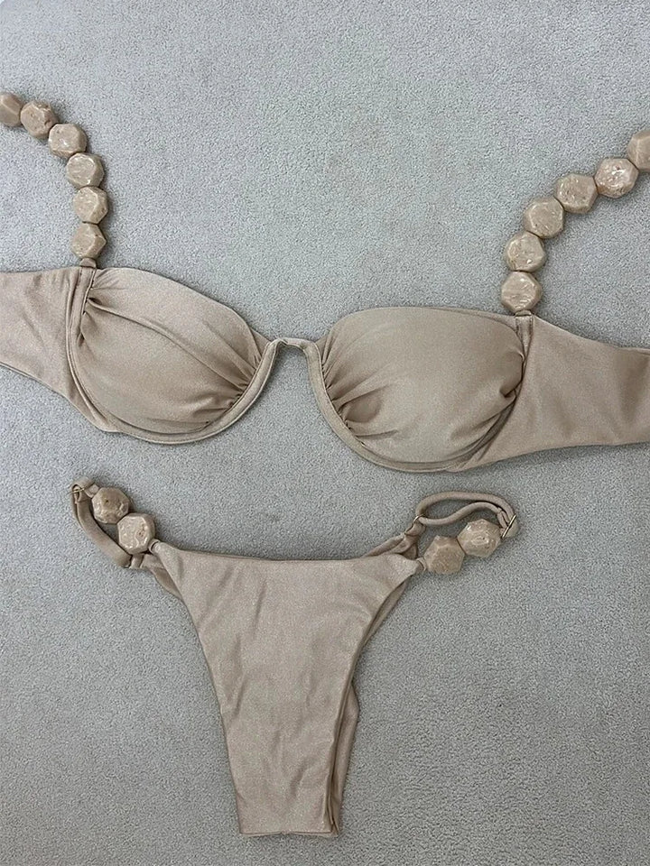 2025 Sexy Bikini Set High Waist Golden Printed Women Swimwear Push Up Bikinis Swimsuit Female Biquini Bathing Suit - Vogue Vista UK