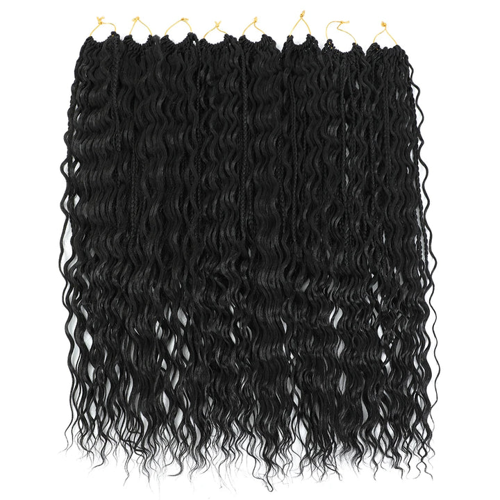 Synthetic Goddess Box Braid Crochet Hair 24" Honey Blonde Boho Bohemian Pre-looped Platinum Blonde Braiding Hair with Curly Ends - Vogue Vista UK