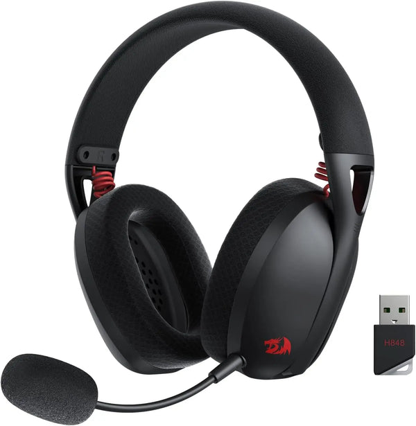 Redragon H848 Headset Bluetooth Wireless Gaming Lightweight 7.1 Surround Sound 40MM Drivers Detachable Microphone Multi Platform - Vogue Vista UK