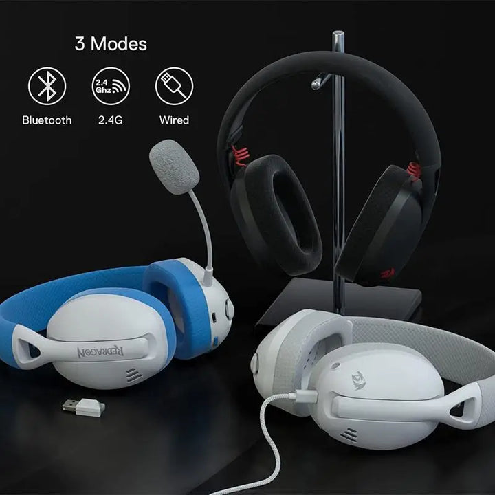 Redragon H848 Headset Bluetooth Wireless Gaming Lightweight 7.1 Surround Sound 40MM Drivers Detachable Microphone Multi Platform - Vogue Vista UK