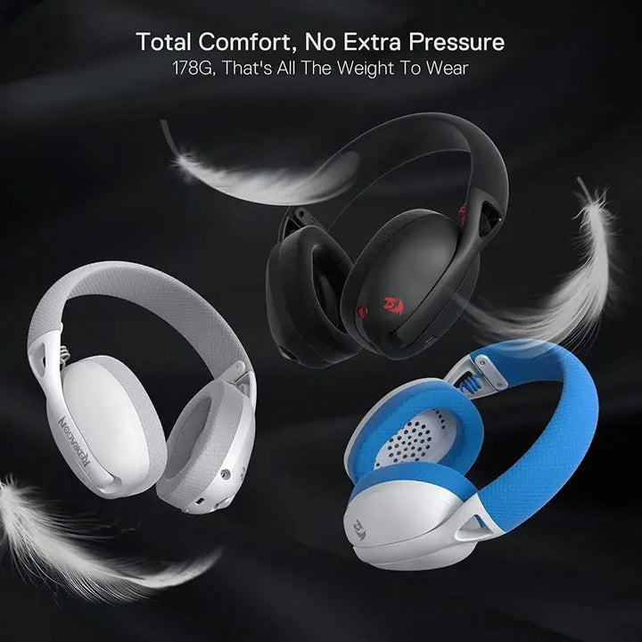 Redragon H848 Headset Bluetooth Wireless Gaming Lightweight 7.1 Surround Sound 40MM Drivers Detachable Microphone Multi Platform - Vogue Vista UK