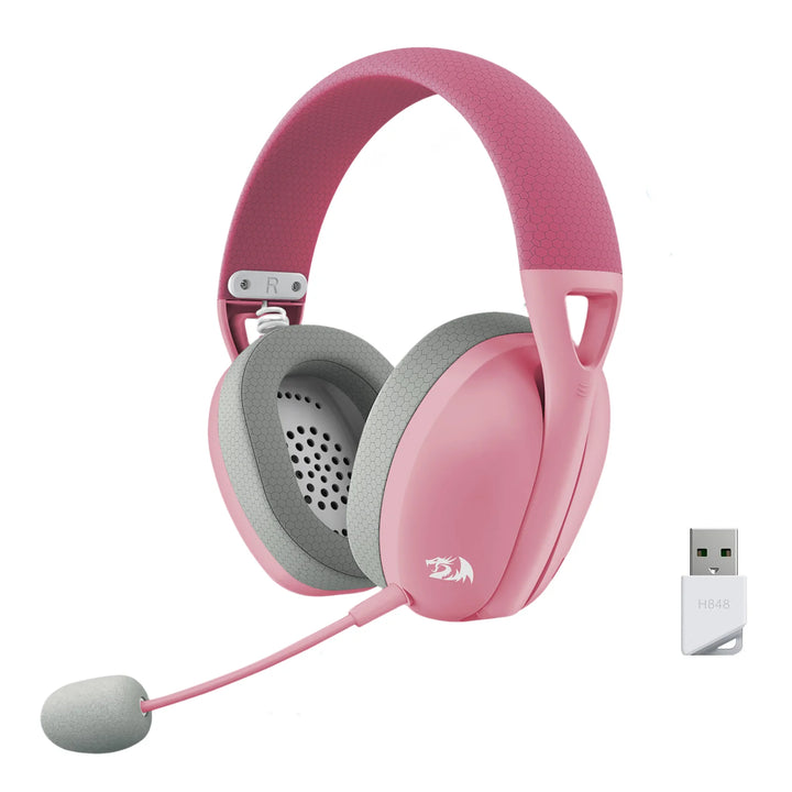 Redragon H848 Headset Bluetooth Wireless Gaming Lightweight 7.1 Surround Sound 40MM Drivers Detachable Microphone Multi Platform - Vogue Vista UK