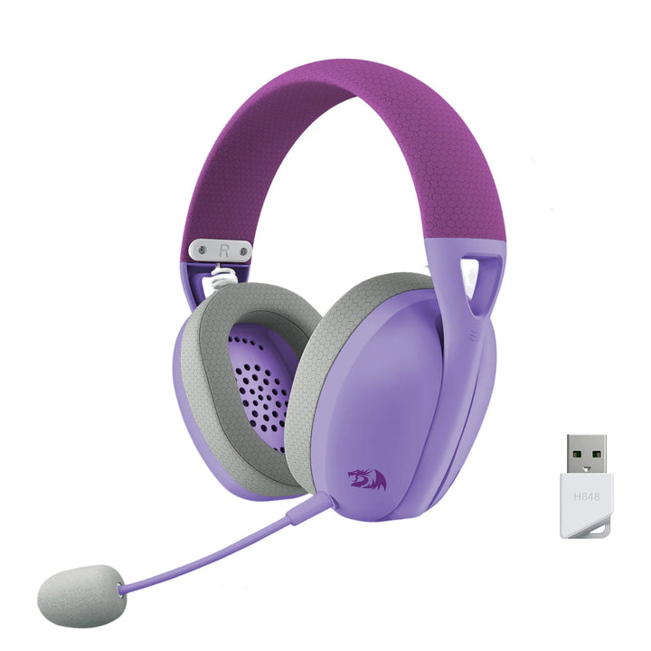 Redragon H848 Headset Bluetooth Wireless Gaming Lightweight 7.1 Surround Sound 40MM Drivers Detachable Microphone Multi Platform - Vogue Vista UK