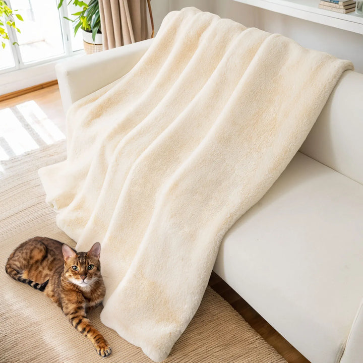 Warm Artificial Mink cashmere Blankets for Bed Luxury Super Soft Faux Fur Blanket Sofa Cover Double Layers Fluffy Throw Blanket - Vogue Vista UK