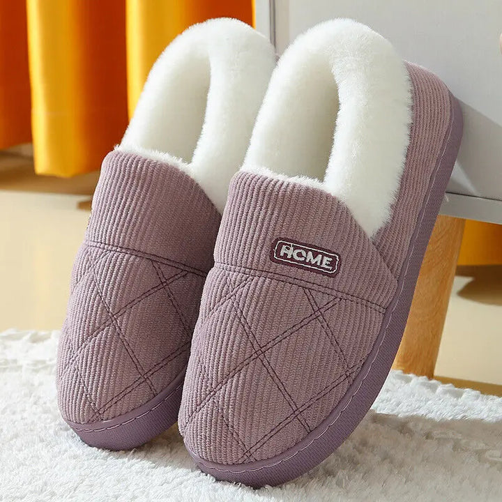 Ladies Memory Foam Slippers Faux Fur Winter Warm Full Collar Boots Shoes Size UK - Vogue Vista UK