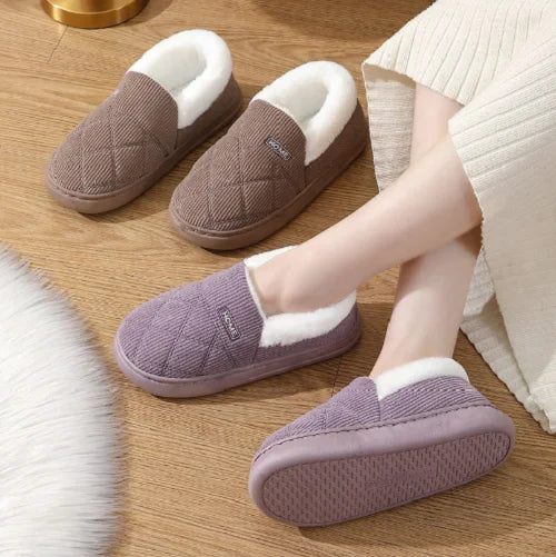 Ladies Memory Foam Slippers Faux Fur Winter Warm Full Collar Boots Shoes Size UK - Vogue Vista UK
