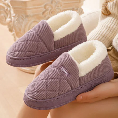 Ladies Memory Foam Slippers Faux Fur Winter Warm Full Collar Boots Shoes Size UK - Vogue Vista UK