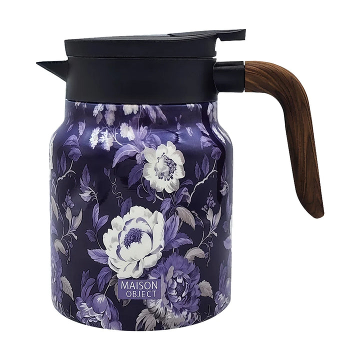 1000ml Vintage Floral Tea Kettle with Lid Mini Hot Coffee Pot Built-in Infuser Tea Separation Water Bottle for Hot Drinks - Vogue Vista UK