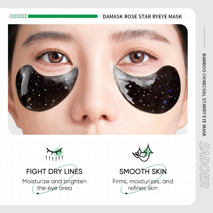 60pcs/box Starry Eye Mask, Beauty Under Eye Masks - Contains Bamboo Charcoal And Collagen, Firming And Rejuvenating Eye Skin - Vogue Vista UK