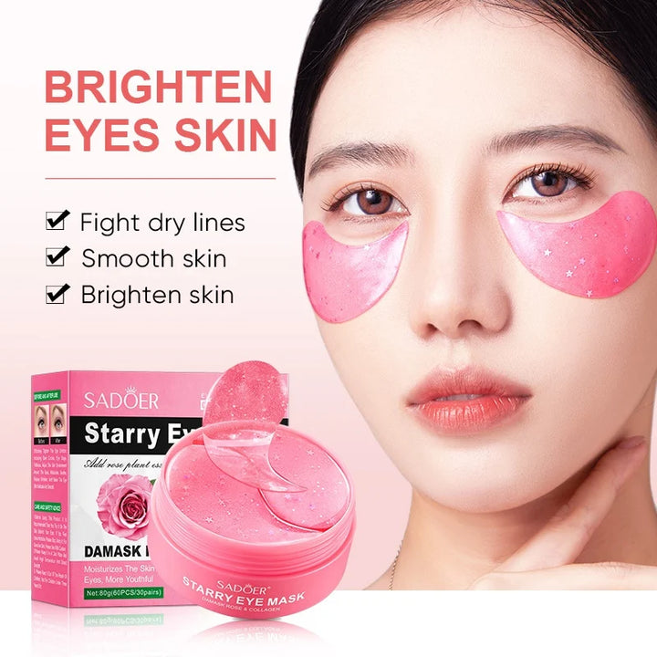 60pcs/box Starry Eye Mask, Beauty Under Eye Masks - Contains Bamboo Charcoal And Collagen, Firming And Rejuvenating Eye Skin - Vogue Vista UK