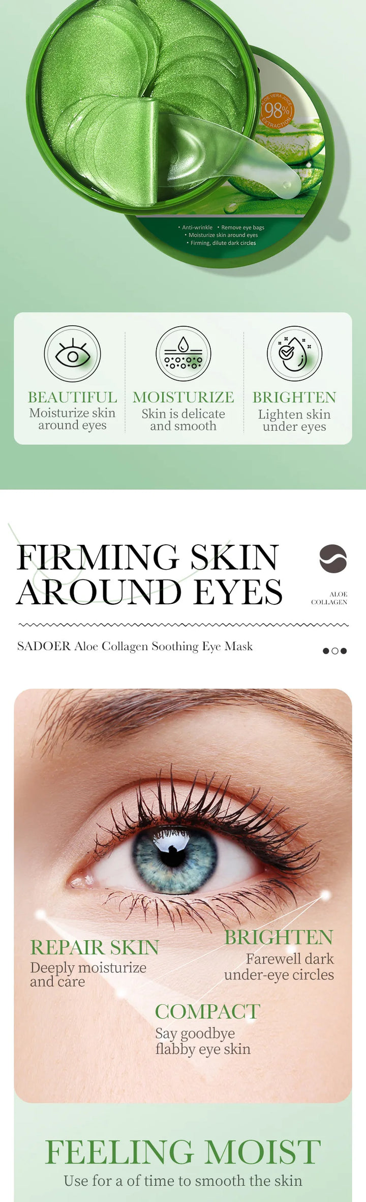 60pcs/box Starry Eye Mask, Beauty Under Eye Masks - Contains Bamboo Charcoal And Collagen, Firming And Rejuvenating Eye Skin - Vogue Vista UK