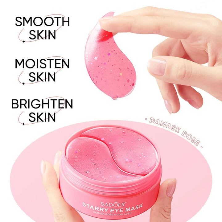 60pcs/box Starry Eye Mask, Beauty Under Eye Masks - Contains Bamboo Charcoal And Collagen, Firming And Rejuvenating Eye Skin - Vogue Vista UK