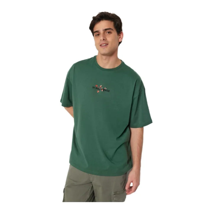 Trendyol TYZA Men's T-Shirts Crew Neck Knit Oversize Slogan Standard Sleeve Casual Tops & Tees T Shirts Casual T-Shirts - Vogue Vista UK