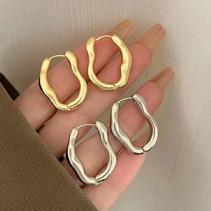 2Pcs Irregular Geometric Earrings for Women, New Trendy and Personalized Design Internet Famous Earring With Simple Temperament - Vogue Vista UK