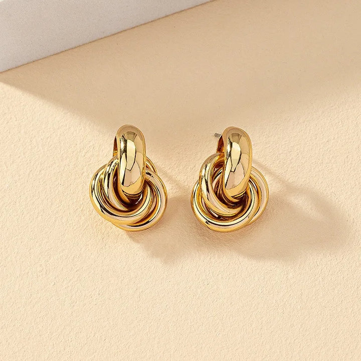 2Pcs Irregular Geometric Earrings for Women, New Trendy and Personalized Design Internet Famous Earring With Simple Temperament - Vogue Vista UK