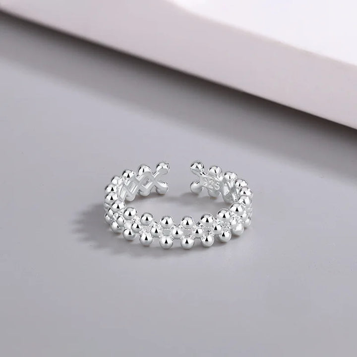 925 Sterling Silver Bilayer Ball Engagement Rings For Women Ladies Vintage Luxury Jewelry Accessories Jewellery Money 925 - Vogue Vista UK
