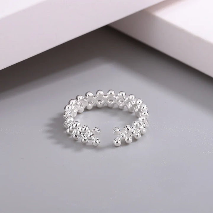 925 Sterling Silver Bilayer Ball Engagement Rings For Women Ladies Vintage Luxury Jewelry Accessories Jewellery Money 925 - Vogue Vista UK
