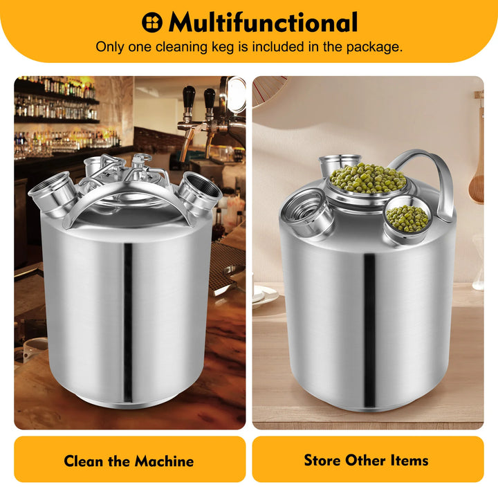 10L Beer Cleaning Machine Can 3-head Cleaning Keg Storage Barrel Refrigerated Container Kitchen Stainless Steel Food Storage - Vogue Vista UK