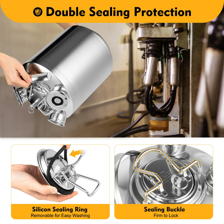10L Beer Cleaning Machine Can 3-head Cleaning Keg Storage Barrel Refrigerated Container Kitchen Stainless Steel Food Storage - Vogue Vista UK