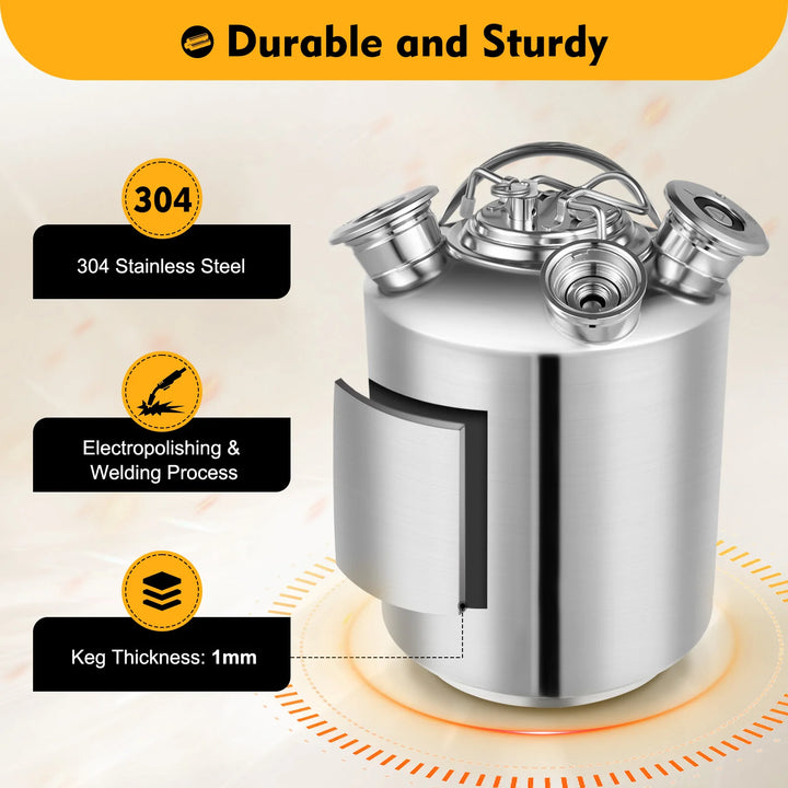 10L Beer Cleaning Machine Can 3-head Cleaning Keg Storage Barrel Refrigerated Container Kitchen Stainless Steel Food Storage - Vogue Vista UK