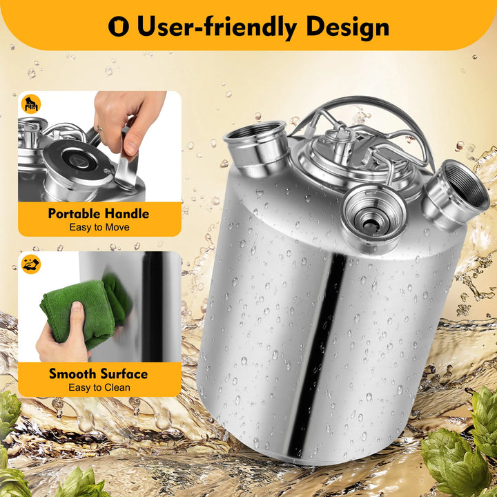 10L Beer Cleaning Machine Can 3-head Cleaning Keg Storage Barrel Refrigerated Container Kitchen Stainless Steel Food Storage - Vogue Vista UK