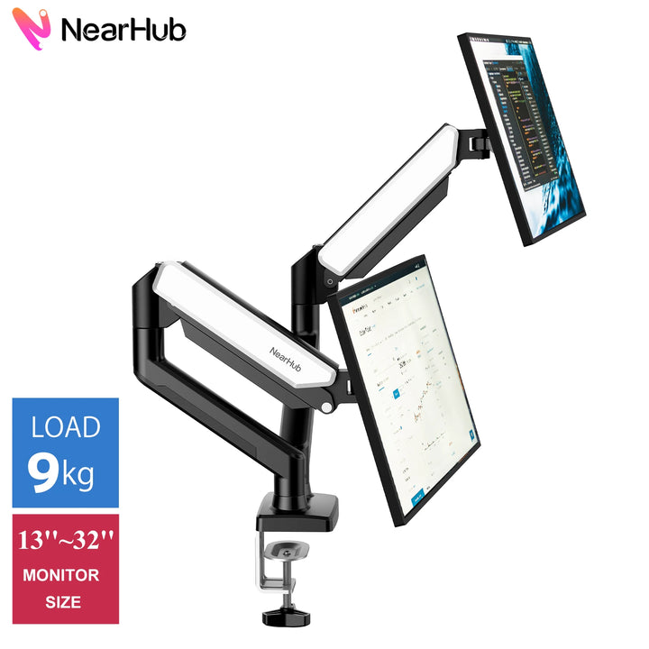 Nearhub MS-002 Monitor Arm Dual Arm With C-Clamp & Grommet Mount,Flexible Adjustment Effortless Installation Monitor Arm - Vogue Vista UK