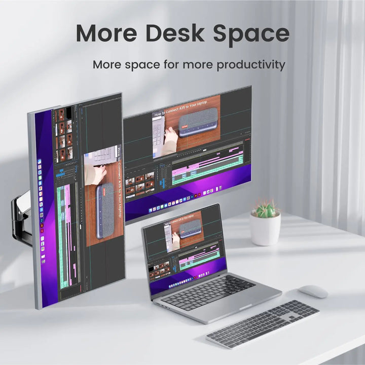 Nearhub MS-002 Monitor Arm Dual Arm With C-Clamp & Grommet Mount,Flexible Adjustment Effortless Installation Monitor Arm - Vogue Vista UK