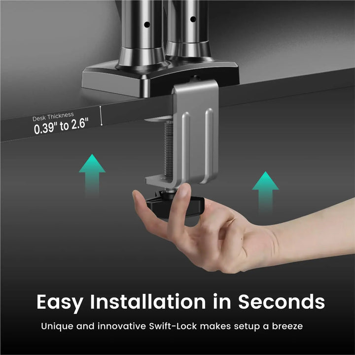 Nearhub MS-002 Monitor Arm Dual Arm With C-Clamp & Grommet Mount,Flexible Adjustment Effortless Installation Monitor Arm - Vogue Vista UK