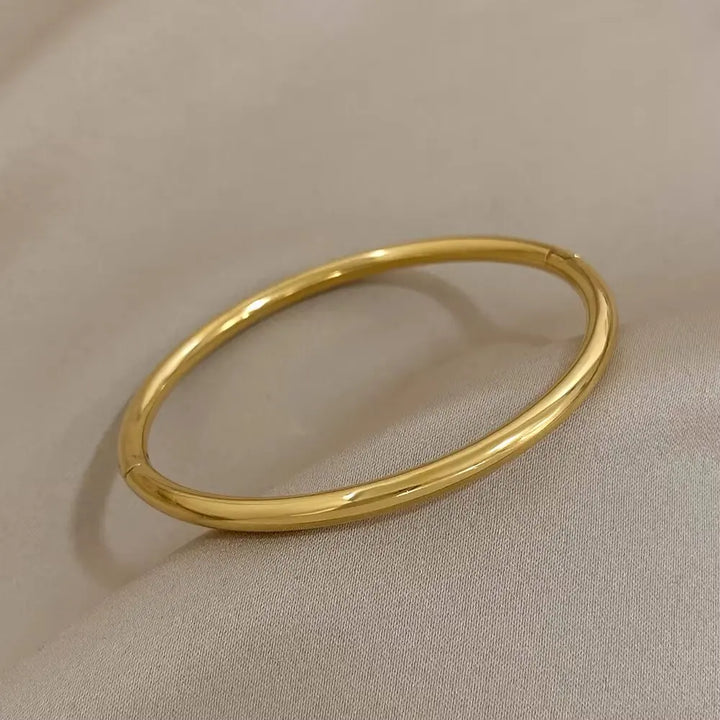1PC Titanium Steel Stainless Steel Inlaid Zircon Gold Plated Bracelet, Classic and Simple Style, Suitable for Women's Daily Wear - Vogue Vista UK