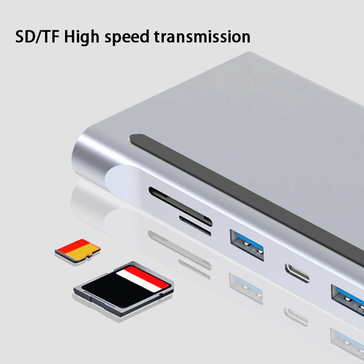 12 in 1 Type-C Adapter HUB USB 3.1 to Dual HDMI-compatible 4K Docking Station - Vogue Vista UK