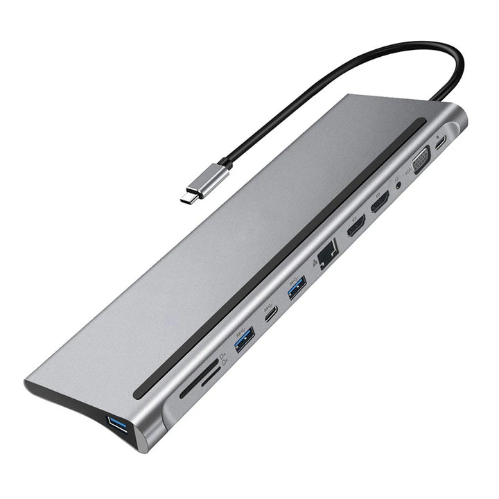 12 in 1 Type-C Adapter HUB USB 3.1 to Dual HDMI-compatible 4K Docking Station - Vogue Vista UK