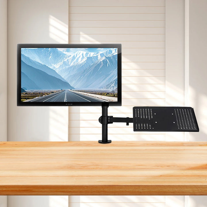 Monitor and Laptop Mount Monitor Arm with Laptop Tray Laptop Monitor Dual Arm Bracket for 17 To 23in Computer Screens - Vogue Vista UK