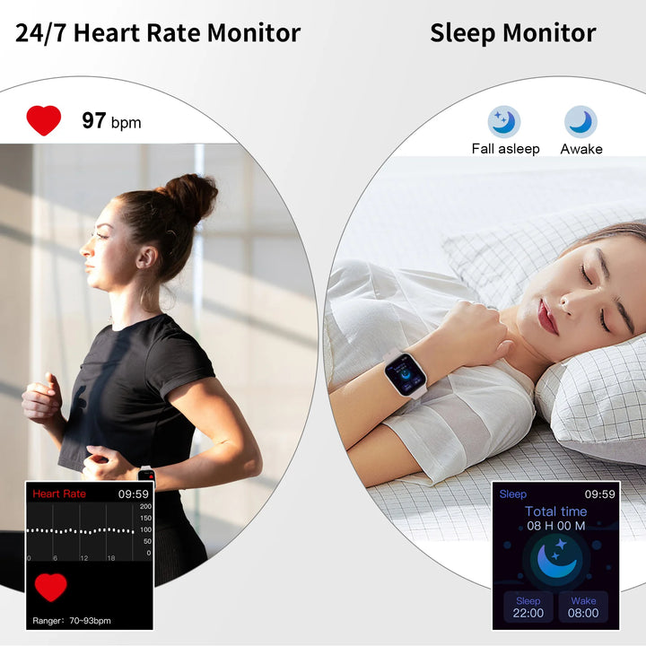 Smart Watch, Fitness Tracker Watch for Men Women, 1.69'' Touch Smartwatch Fitness Watch with Pedometer/Sleep Monitor. - Vogue Vista UK