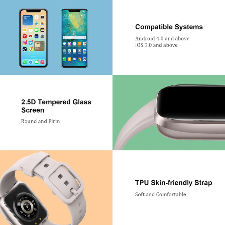 Smart Watch, Fitness Tracker Watch for Men Women, 1.69'' Touch Smartwatch Fitness Watch with Pedometer/Sleep Monitor. - Vogue Vista UK