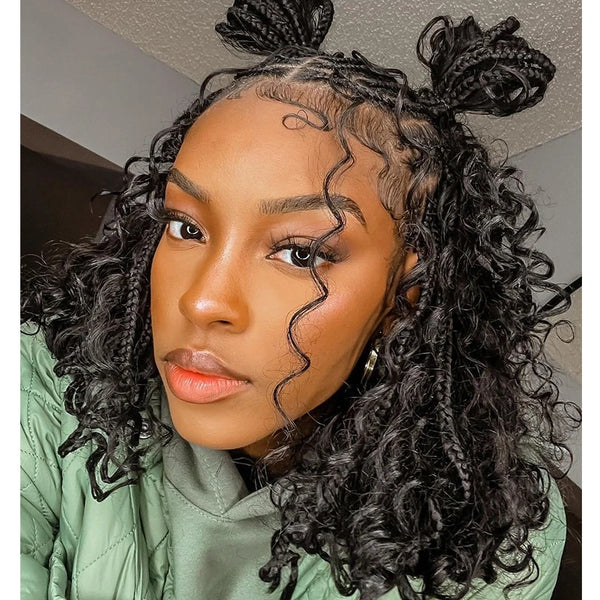 8 Packs Goddess Box Braids Crochet Hair Synthetic 10 Inch Boho Crochet Box Braids With Curl Ends Box Braids Hair Extensions - Vogue Vista UK