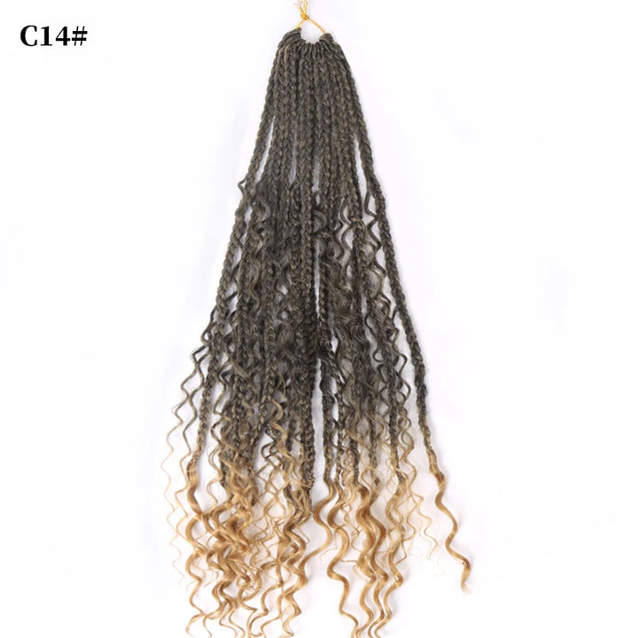 Crochet Box Braids With Curly Ends 14 18 24 Inches Black Goddess Box Braids Crochet Hair syntheitic hair Extensions for Women - Vogue Vista UK