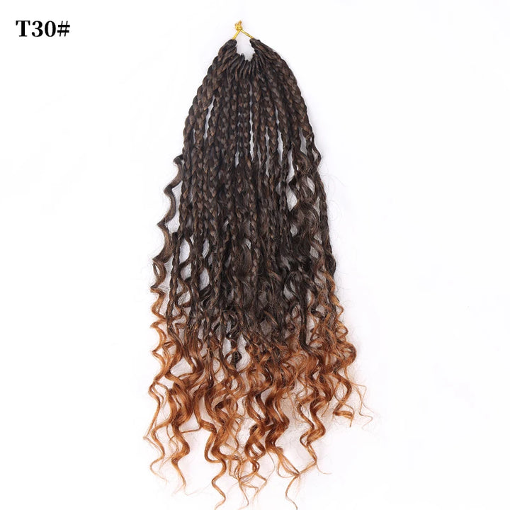 Crochet Box Braids With Curly Ends 14 18 24 Inches Black Goddess Box Braids Crochet Hair syntheitic hair Extensions for Women - Vogue Vista UK