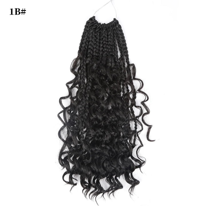 Crochet Box Braids With Curly Ends 14 18 24 Inches Black Goddess Box Braids Crochet Hair syntheitic hair Extensions for Women - Vogue Vista UK