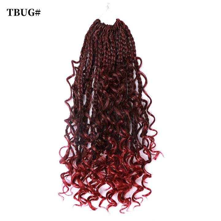 Crochet Box Braids With Curly Ends 14 18 24 Inches Black Goddess Box Braids Crochet Hair syntheitic hair Extensions for Women - Vogue Vista UK