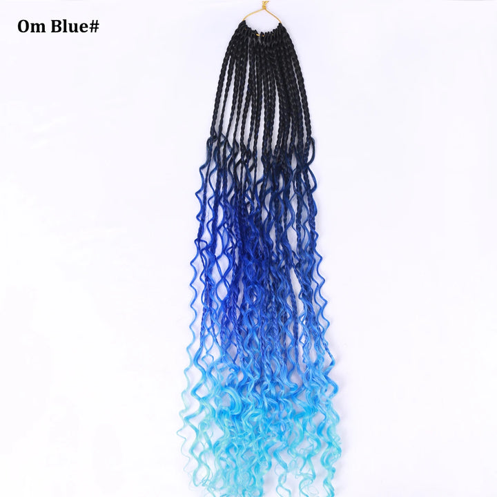 Crochet Box Braids With Curly Ends 14 18 24 Inches Black Goddess Box Braids Crochet Hair syntheitic hair Extensions for Women - Vogue Vista UK