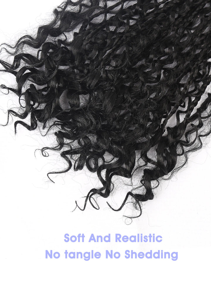 Crochet Box Braids With Curly Ends 14 18 24 Inches Black Goddess Box Braids Crochet Hair syntheitic hair Extensions for Women - Vogue Vista UK