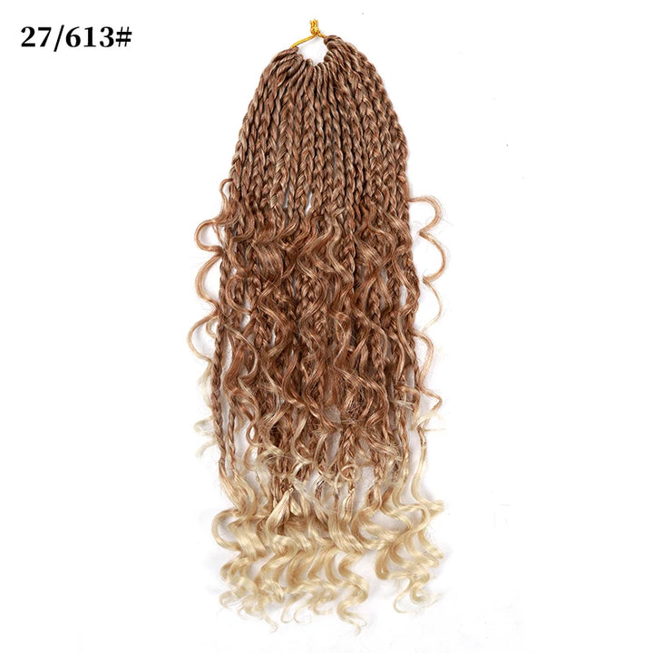 Crochet Box Braids With Curly Ends 14 18 24 Inches Black Goddess Box Braids Crochet Hair syntheitic hair Extensions for Women - Vogue Vista UK