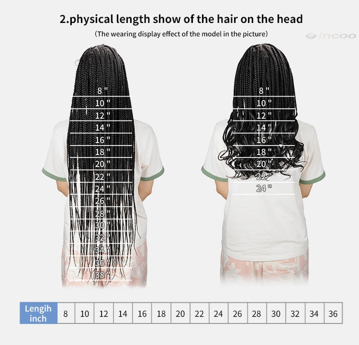 Boho Box Braided Wigs Curly Hair Synthetic Full Lace Front Wigs for Black Women Goddess Locs Braid Wig Bohemian Box Braid Wig - Vogue Vista UK