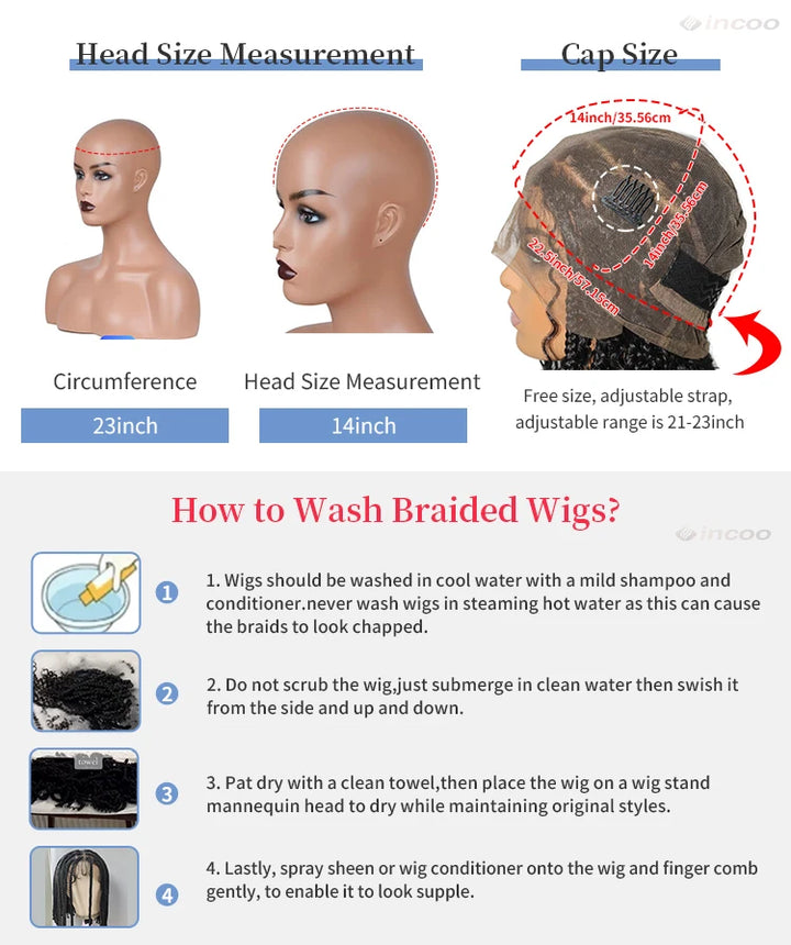 Boho Box Braided Wigs Curly Hair Synthetic Full Lace Front Wigs for Black Women Goddess Locs Braid Wig Bohemian Box Braid Wig - Vogue Vista UK