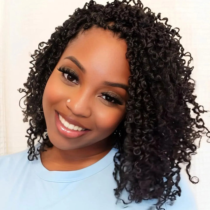 8"Yanky Twist Crochet Hair Pre-Looped Ombre Brown Synthetic Crochet Hair with Curly Ends Yank Twist Crochet Hair For Black Women - Vogue Vista UK