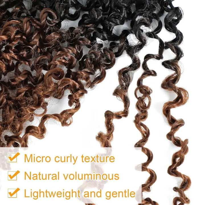 8"Yanky Twist Crochet Hair Pre-Looped Ombre Brown Synthetic Crochet Hair with Curly Ends Yank Twist Crochet Hair For Black Women - Vogue Vista UK